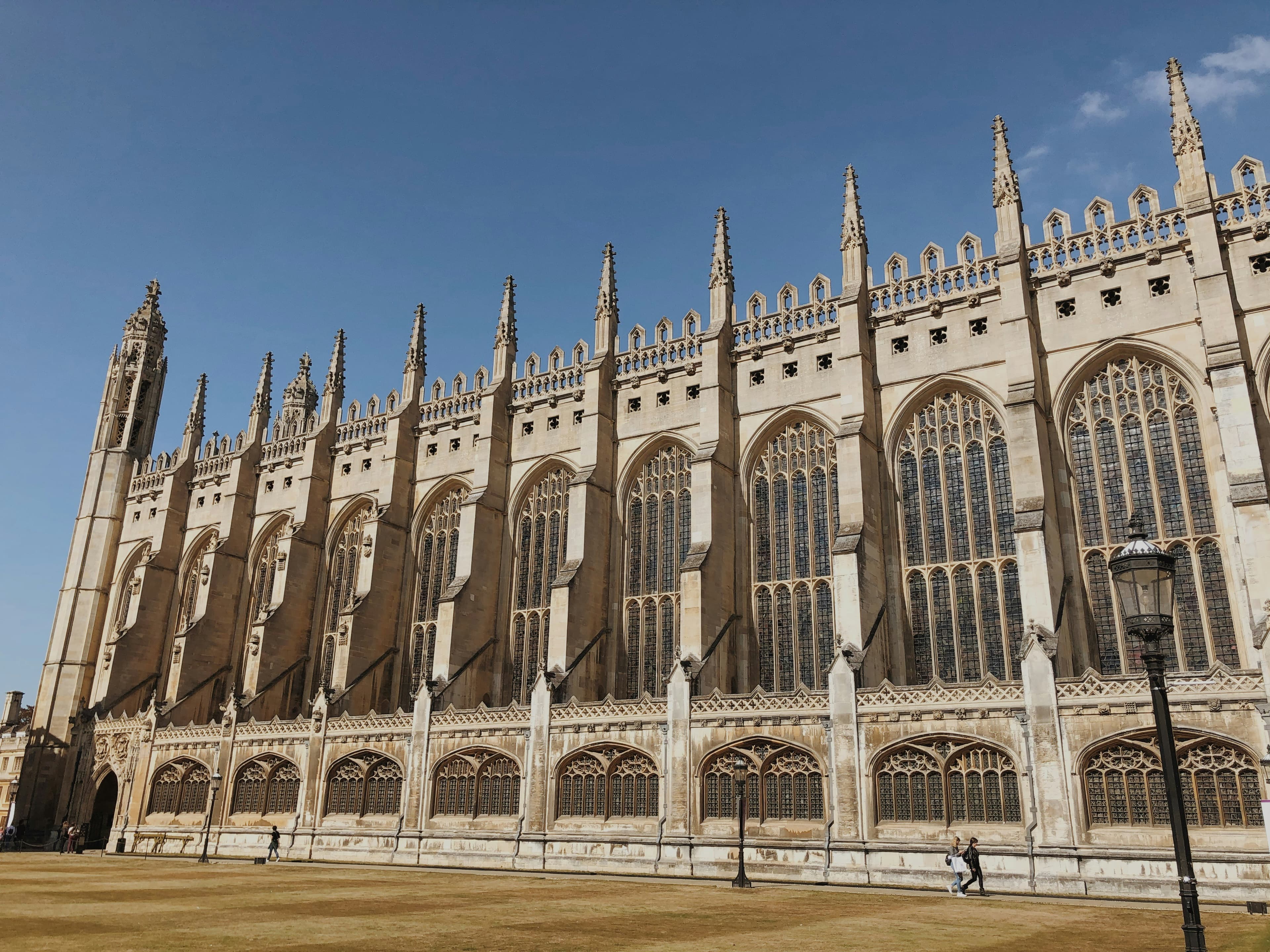 King's College Chapel in Cambridge across the lawn
